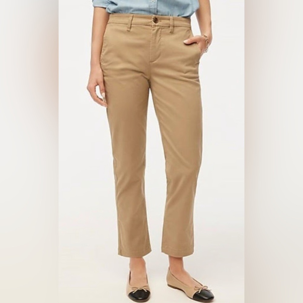 J Crew High Rise Girlfriend Khaki Chino Pants size 8